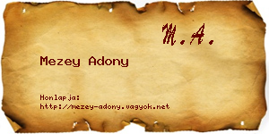 Mezey Adony névjegykártya